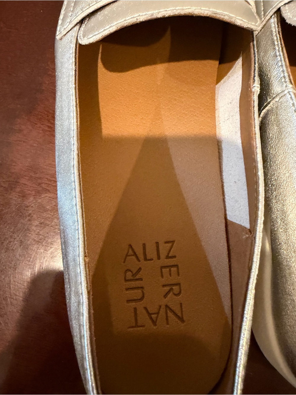 Naturalizer Metallic Silver Penny Loafers - Picture 5 of 6